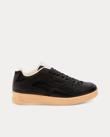 Jil Sander Basket Leather Black Low Top Sneakers