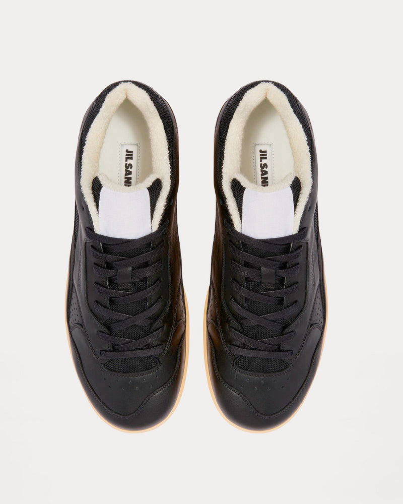 Jil Sander Basket Leather Black Low Top Sneakers - 2