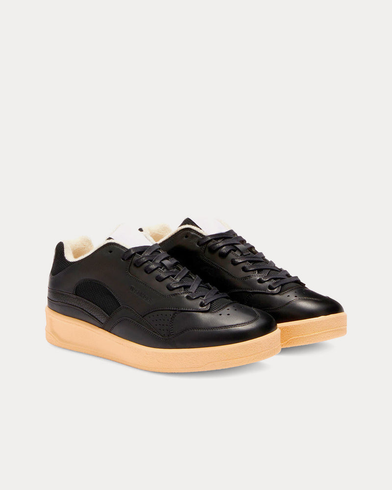 Jil Sander Basket Leather Black Low Top Sneakers - 3