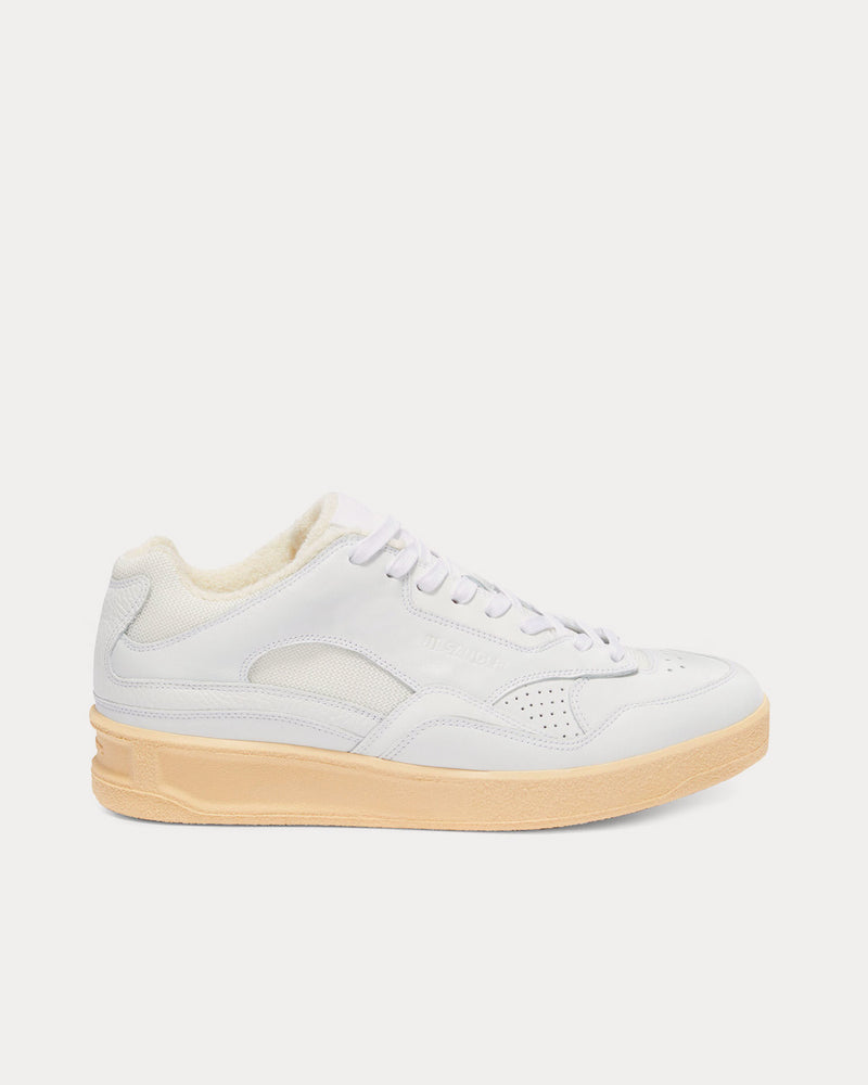 Jil Sander Basket Leather White Low Top Sneakers - 1