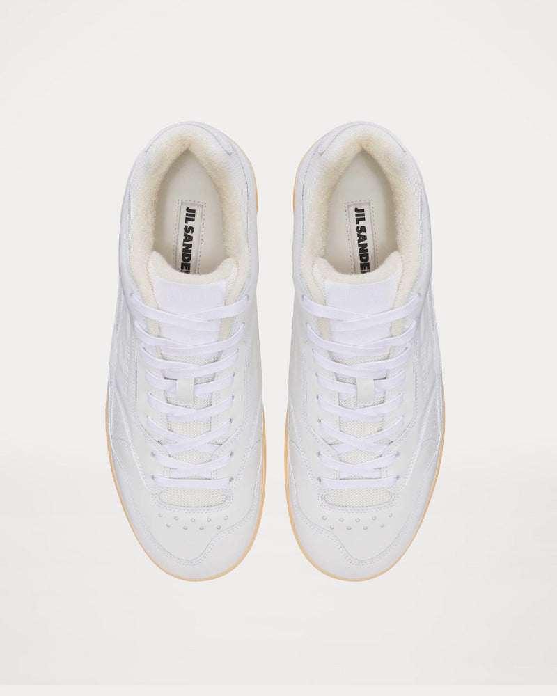 Jil Sander Basket Leather White Low Top Sneakers - 2