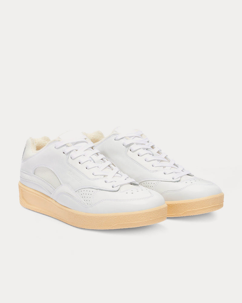 Jil Sander Basket Leather White Low Top Sneakers - 3