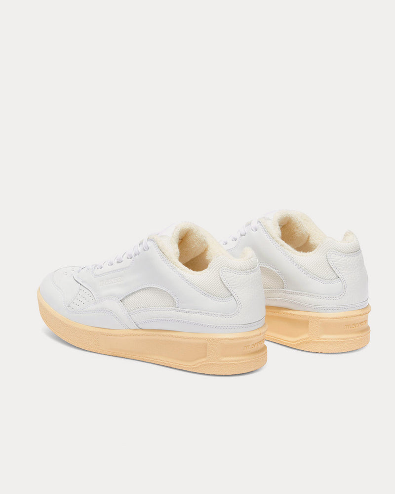 Jil Sander Basket Leather White Low Top Sneakers - 4