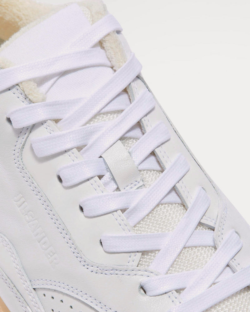 Jil Sander Basket Leather White Low Top Sneakers - 5