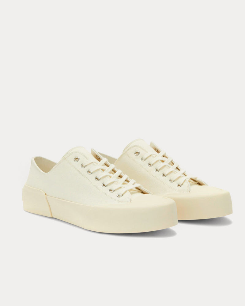 Jil Sander Canvas Natural Low Top Sneakers - 3