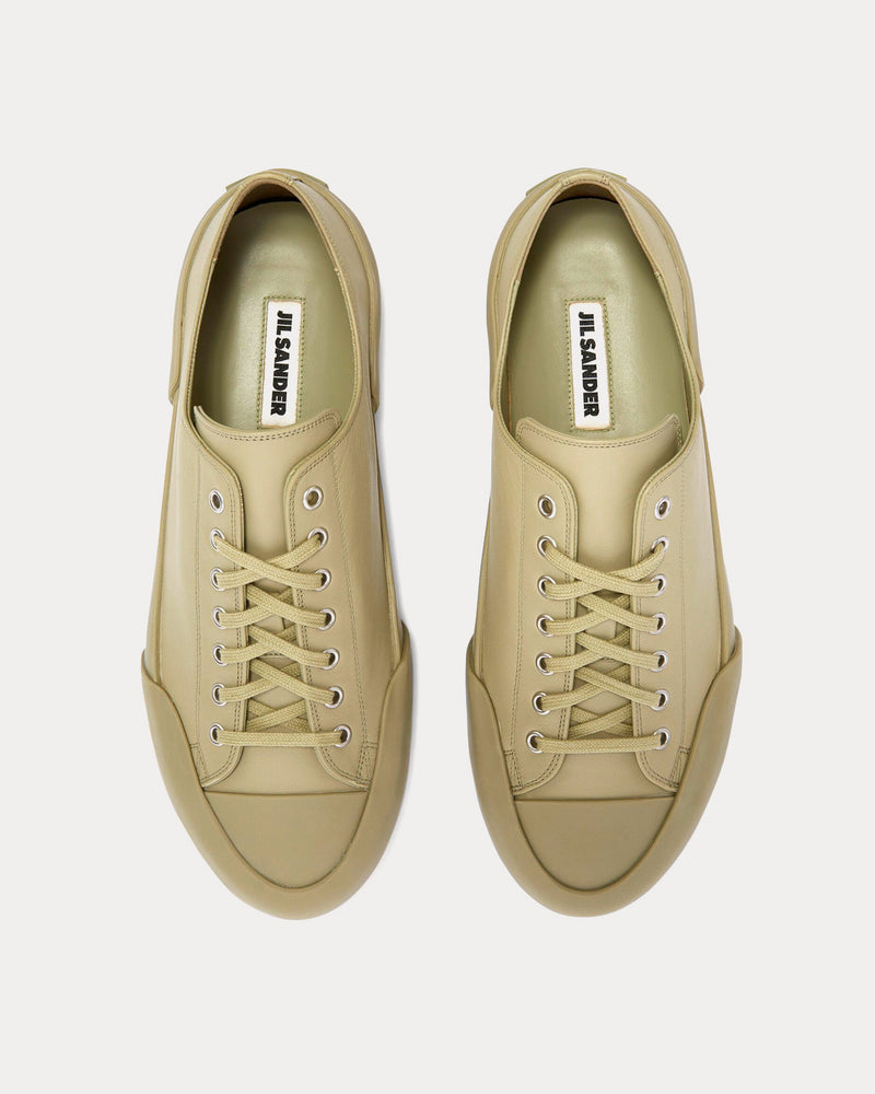 Jil Sander Leather Pastel Green Low Top Sneakers - 2