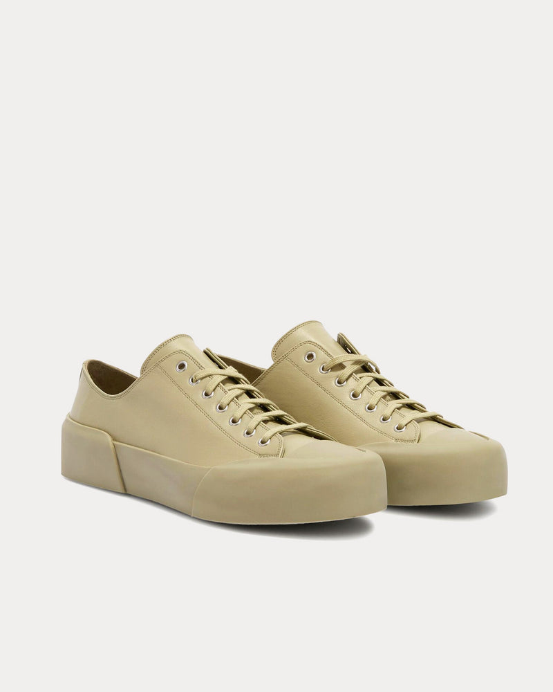 Jil Sander Leather Pastel Green Low Top Sneakers - 3