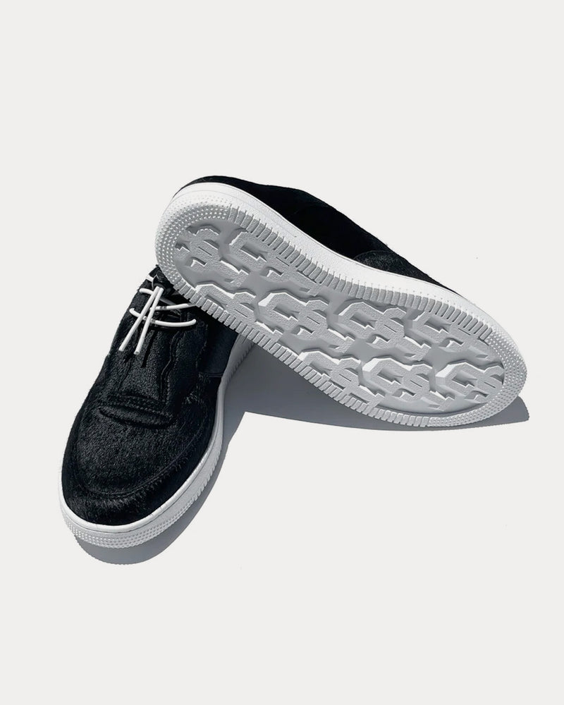 John Geiger GF-01 Mule Calf Hair Black Slip On Sneakers - 3