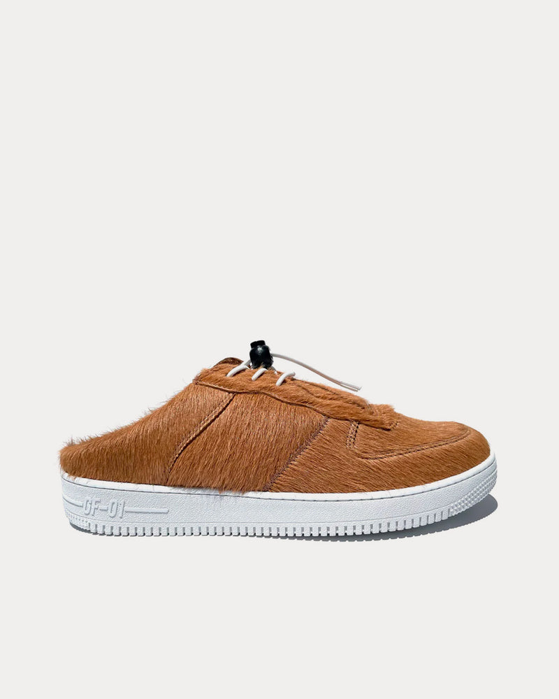 John Geiger GF-01 Mule Calf Hair Brown Slip On Sneakers - 1