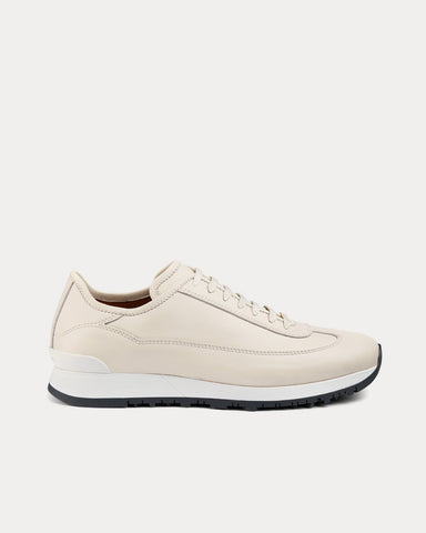 John Lobb Foundry II Natural Calf Leather Off-White Low Top Sneakers