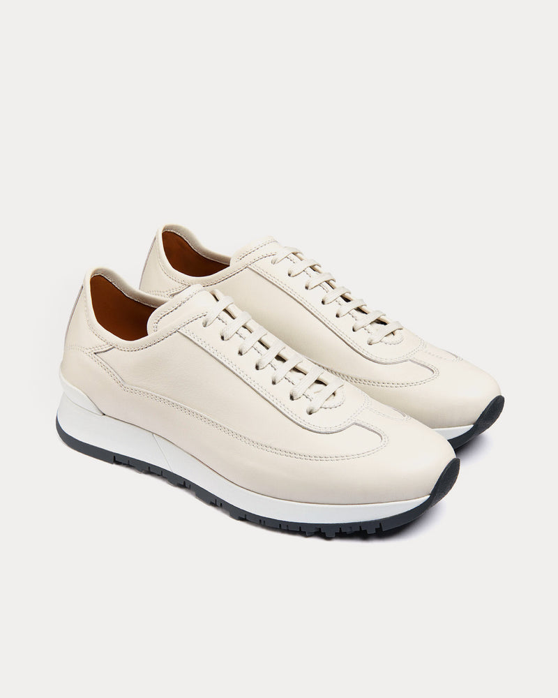 John Lobb Foundry II Natural Calf Leather Off-White Low Top Sneakers - 3