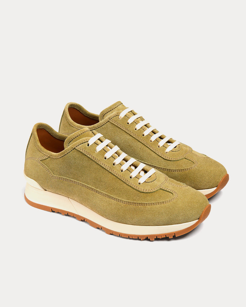 John Lobb Foundry II Suede Moss Low Top Sneakers - 3