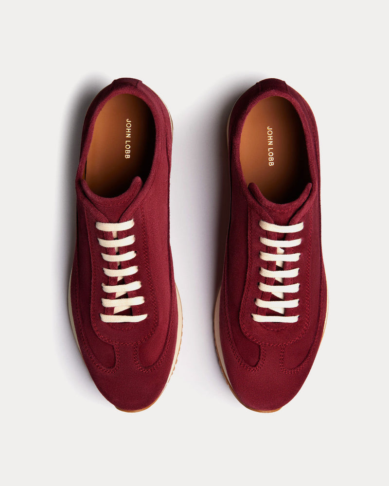 John Lobb Foundry II Suede Wine Low Top Sneakers - 2