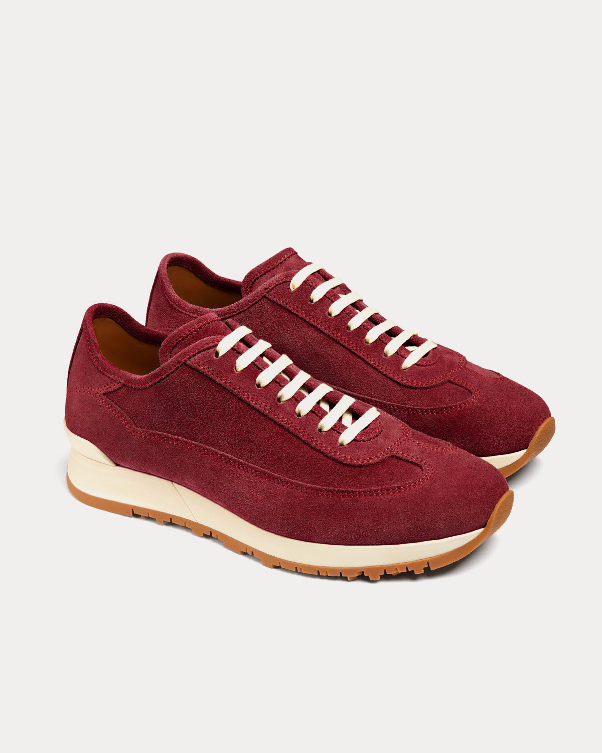 John Lobb Foundry II Suede Wine Low Top Sneakers - 3