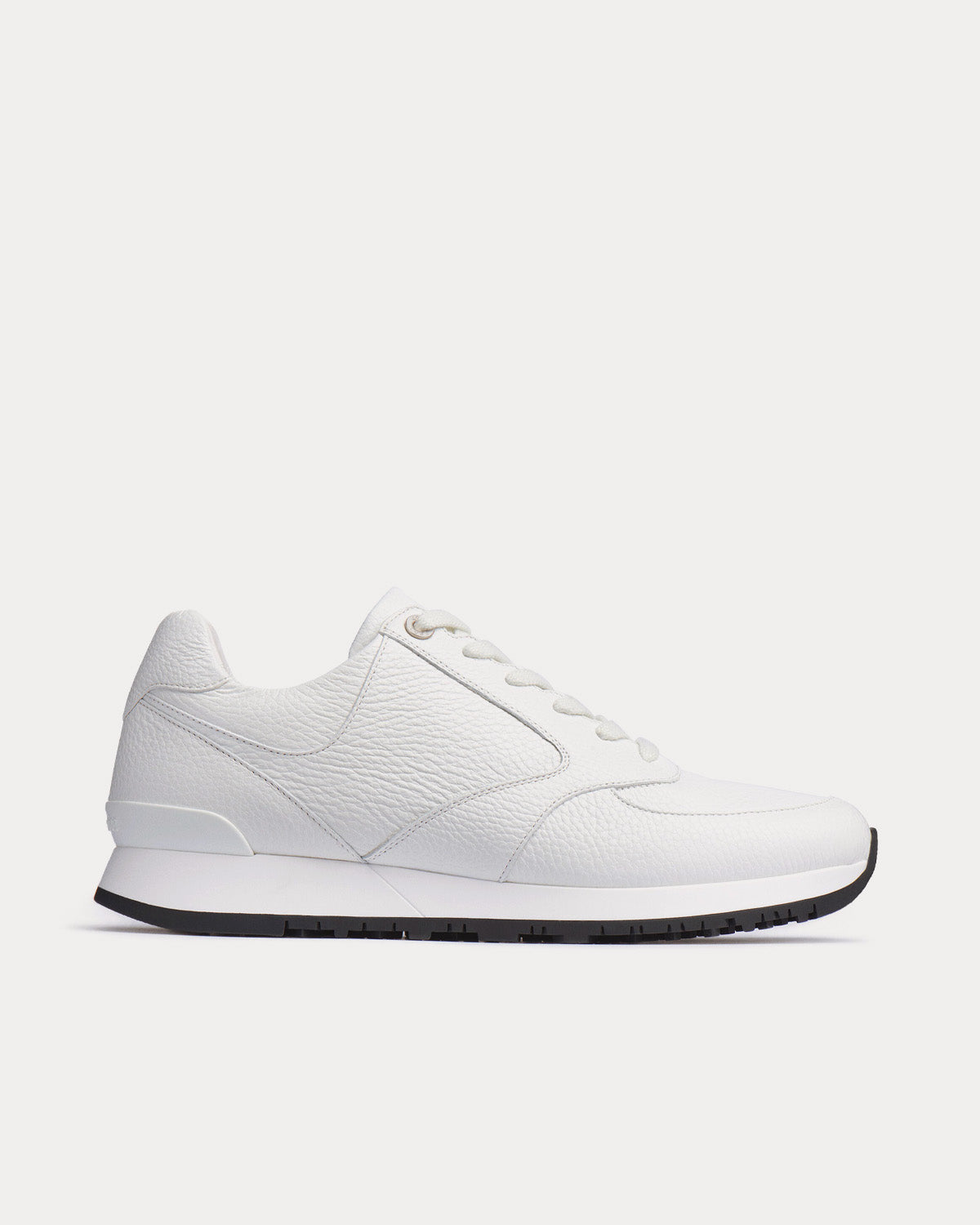 John Lobb Foundry Grained Leather White Low Top Sneakers - 1