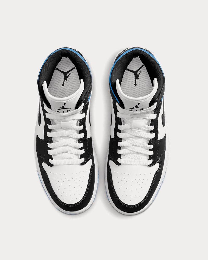 Jordan Air Jordan 1 Mid White / Black / University Blue High Top Sneakers - 3