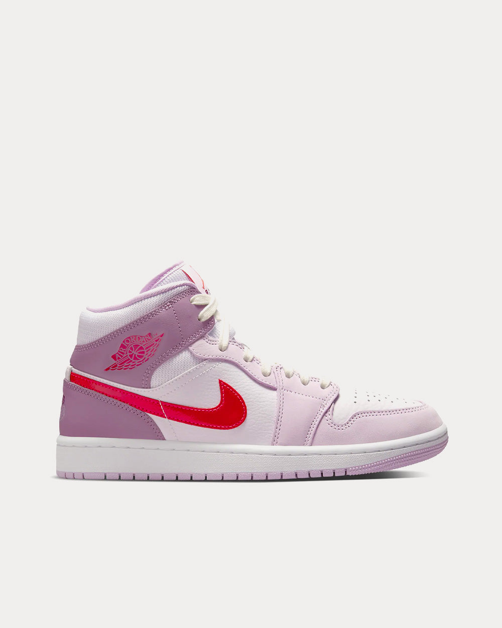 Jordan Air Jordan 1 Mid Valentine's Day Iris Whisper / Amethyst Wave / Doll / Siren Red High Top Sneakers - 1