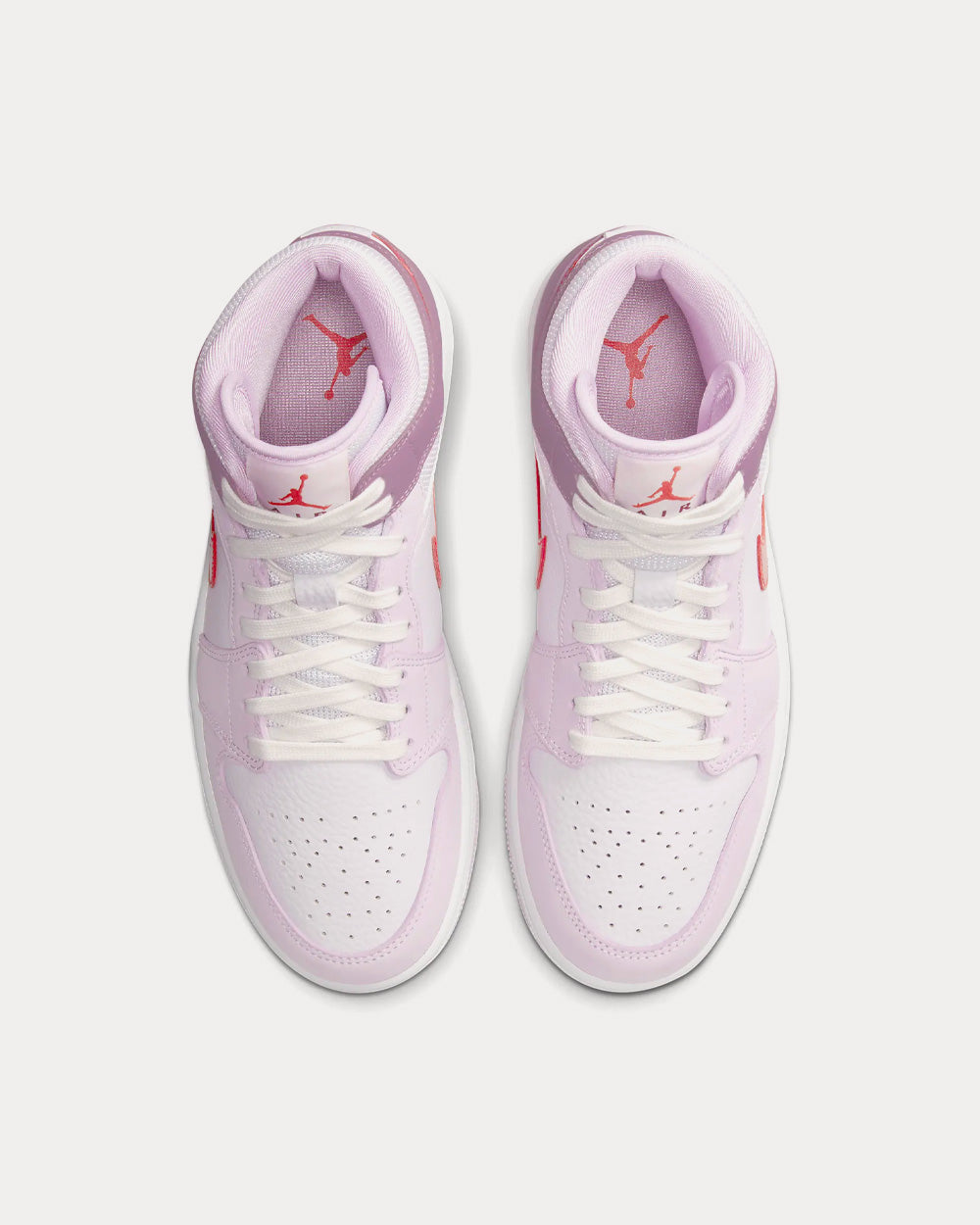 Jordan Air Jordan 1 Mid Valentine's Day Iris Whisper / Amethyst Wave / Doll / Siren Red High Top Sneakers - 2