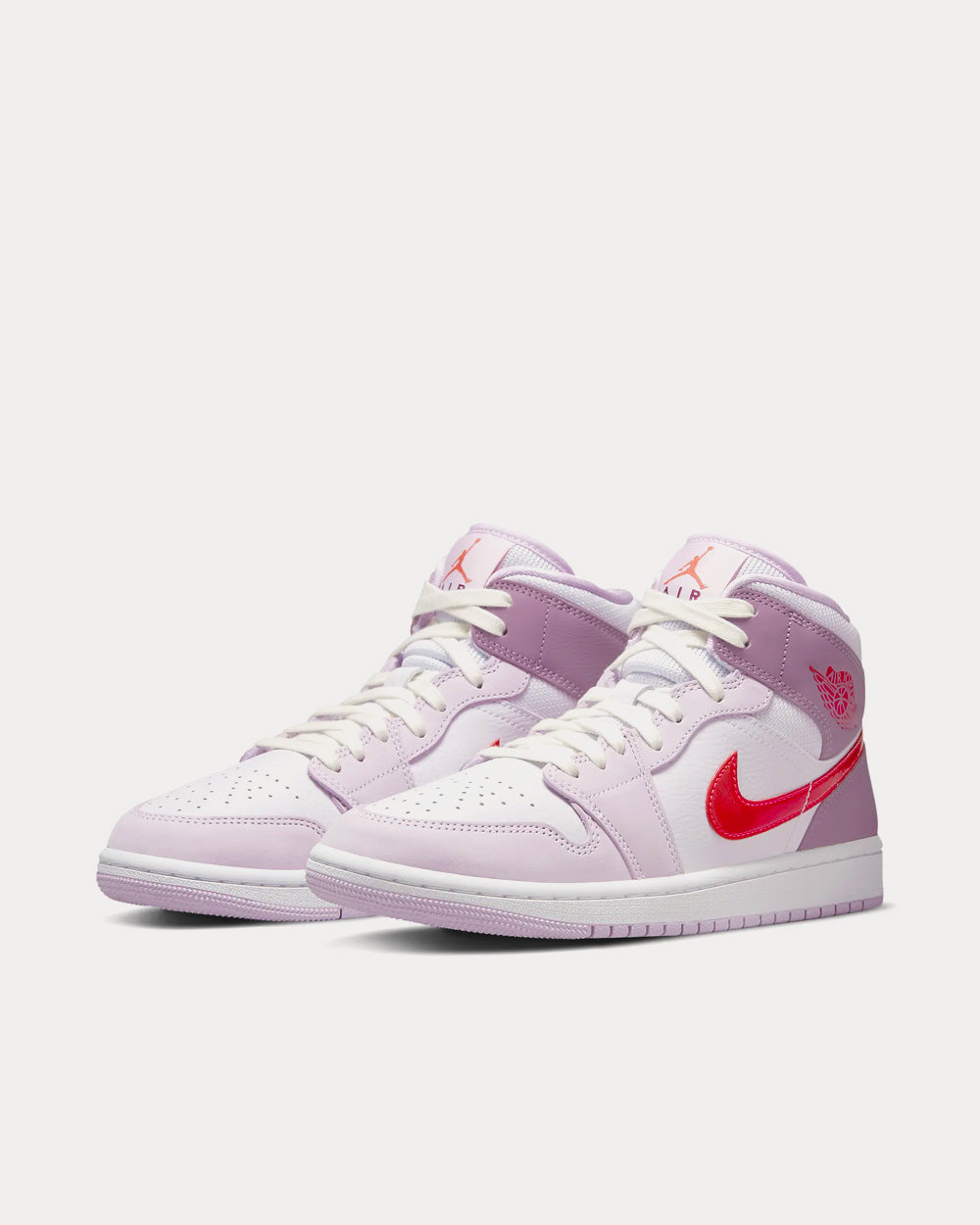 Jordan Air Jordan 1 Mid Valentine's Day Iris Whisper / Amethyst Wave / Doll / Siren Red High Top Sneakers - 3