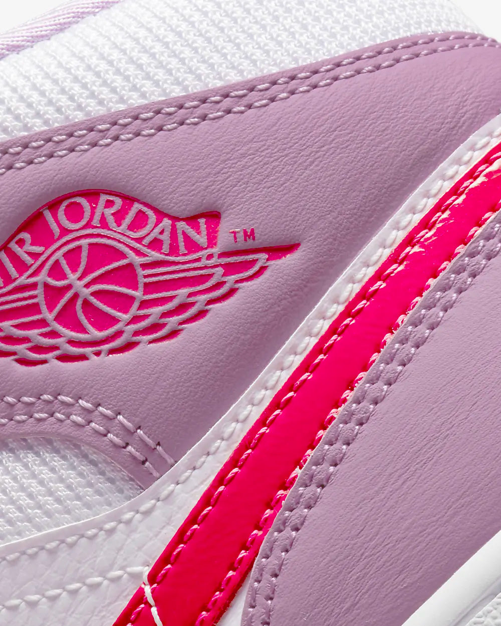 Jordan Air Jordan 1 Mid Valentine's Day Iris Whisper / Amethyst Wave / Doll / Siren Red High Top Sneakers - 6