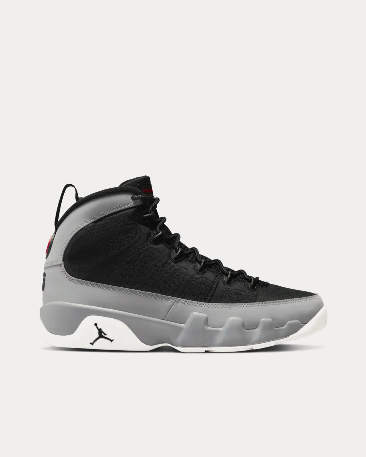 Jordan Air Jordan 9 Black and Particle Grey High Top Sneakers - 1