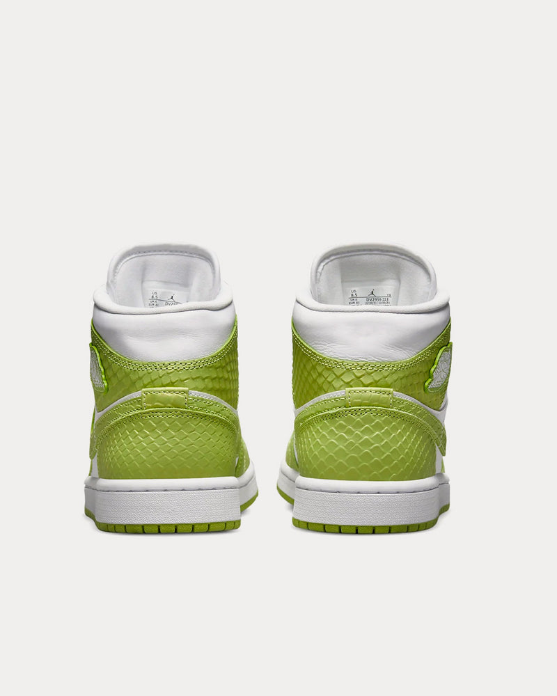 Jordan Air Jordan 1 Mid SE White / Vivid Green High Top Sneakers - 4