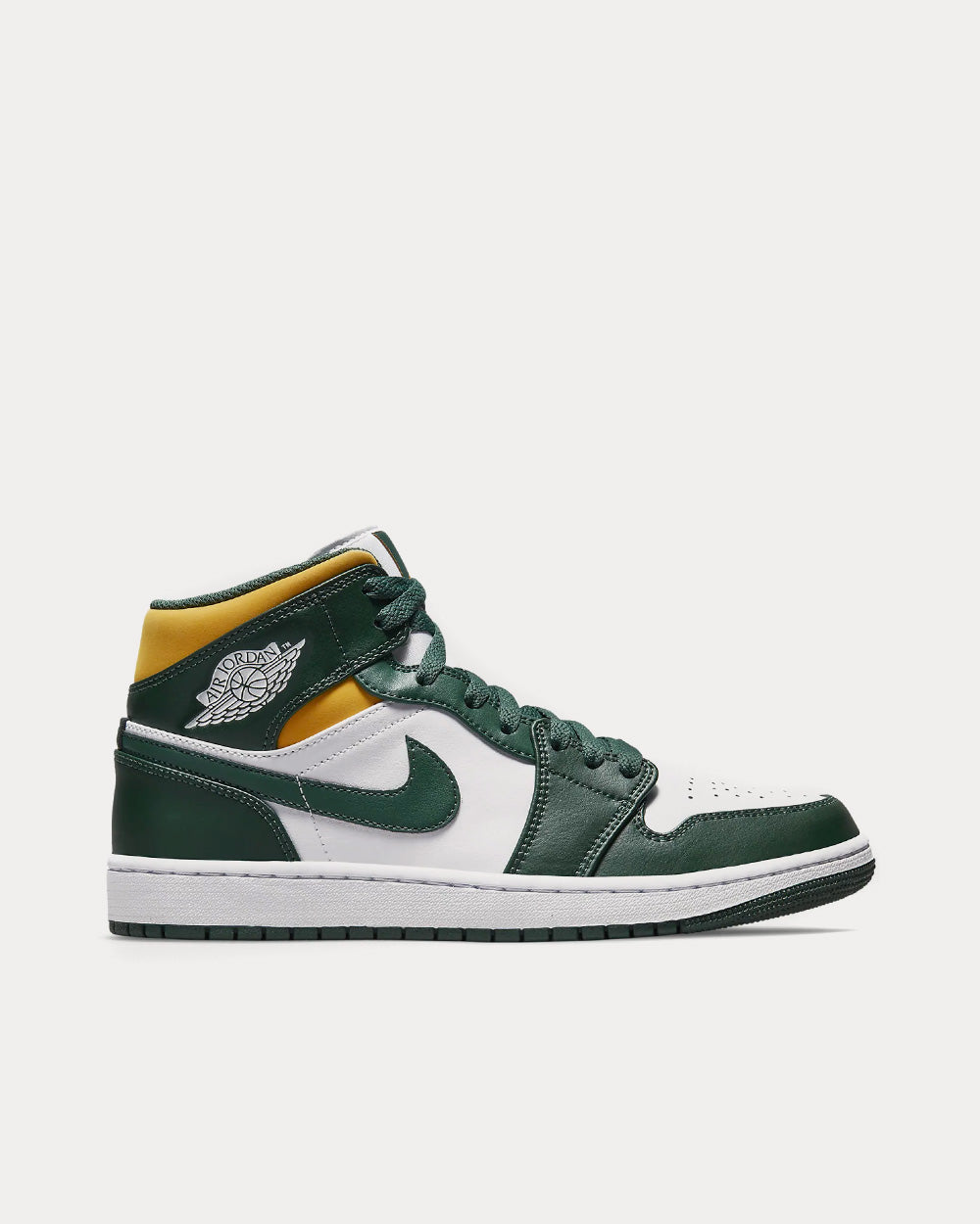 Air Jordan 1 Mid 'Sonics' Noble Green / White / Pollen High Top Sneakers