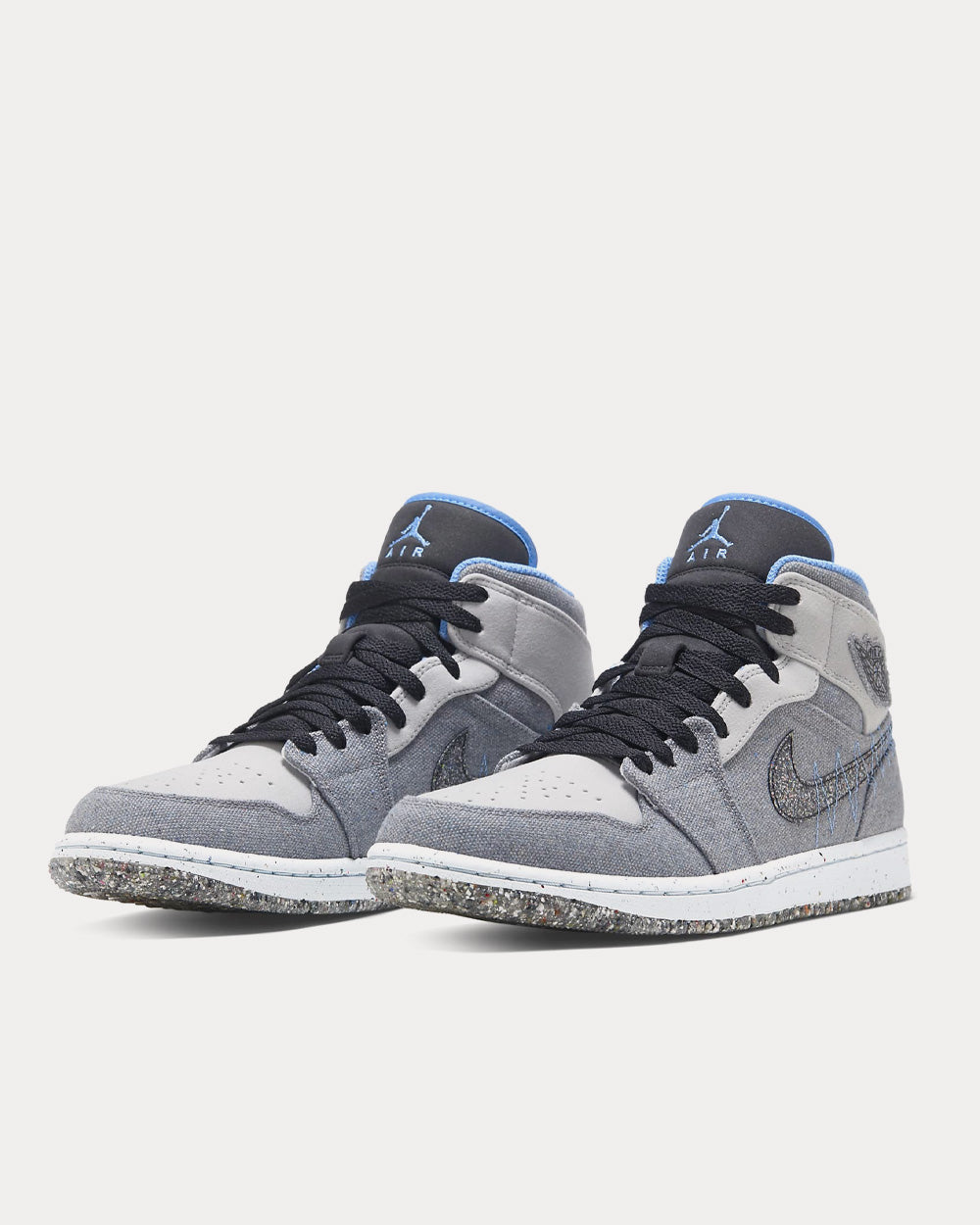 Jordan Air Jordan 1 Mid SE Grey Fog / Black / Blue Tint / University Blue  High Top Sneakers - Sneak in Peace