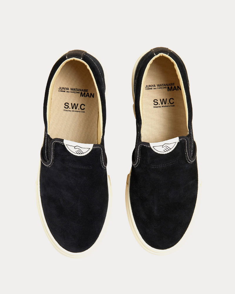 Stepney Workers Club x Junya Watanabe Suede Black Slip On Sneakers - 2