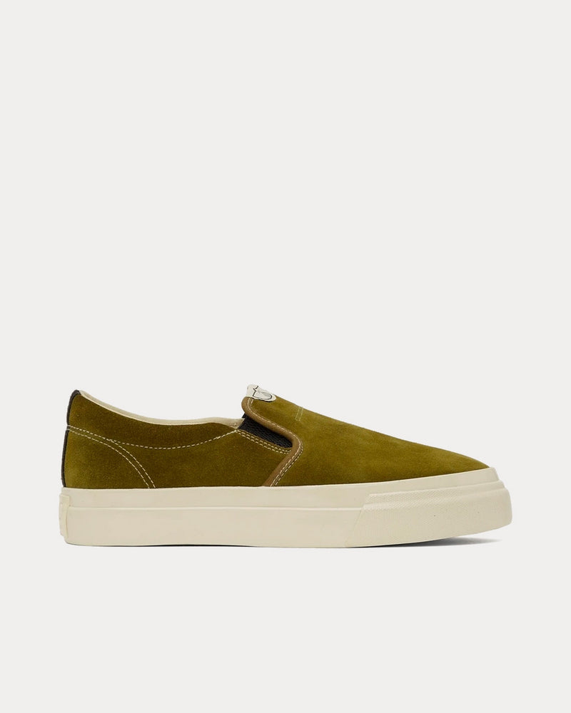 Stepney Workers Club x Junya Watanabe Suede Green Slip On Sneakers - 1