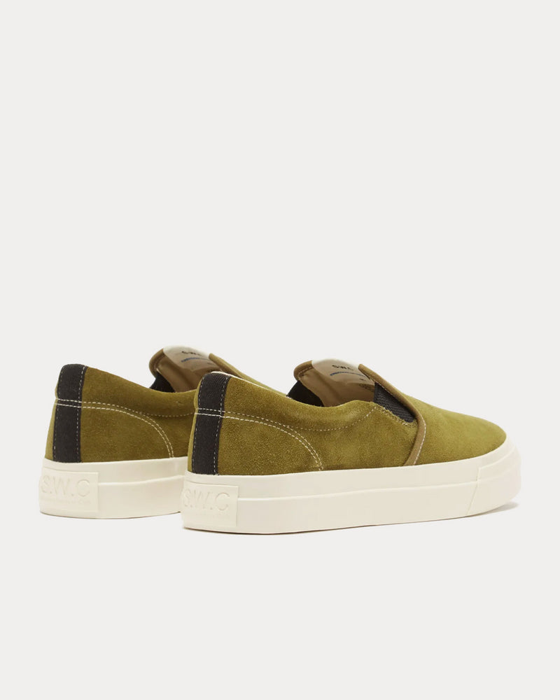 Stepney Workers Club x Junya Watanabe Suede Green Slip On Sneakers - 3