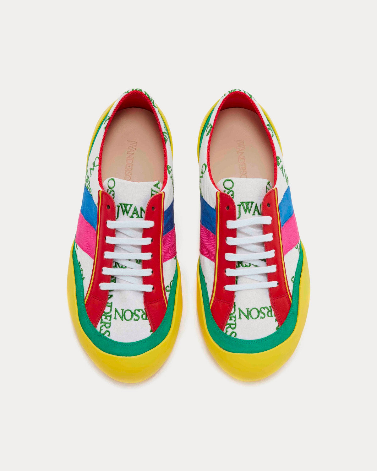 JW Anderson Bubble Leather & Canvas Multi / Yellow Low Top Sneakers - 2