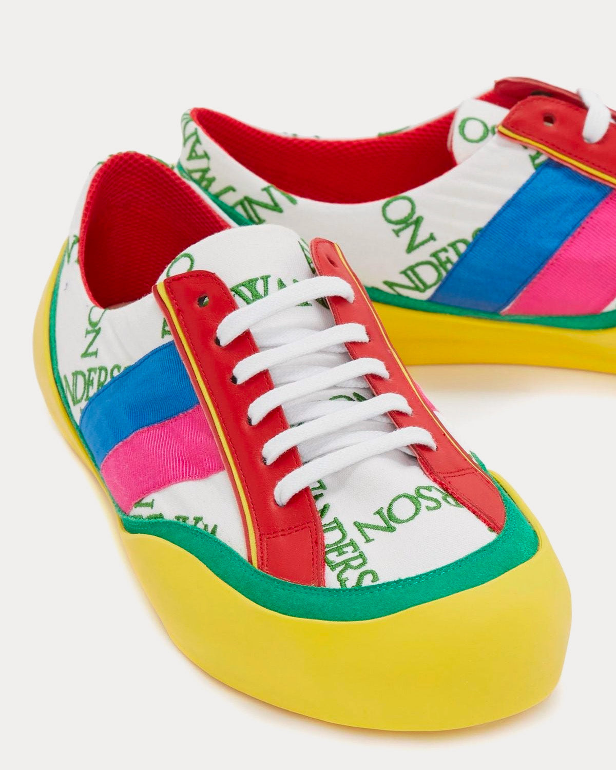 JW Anderson Bubble Leather & Canvas Multi / Yellow Low Top Sneakers - 3