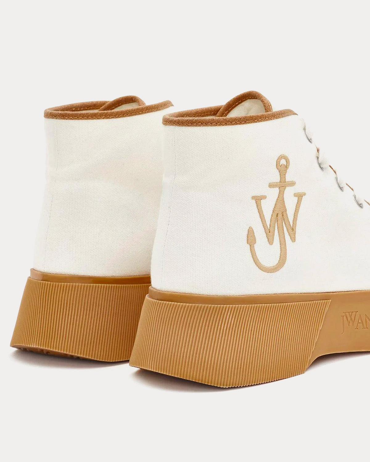 JW Anderson Canvas White / Tan High Top Sneakers - 4