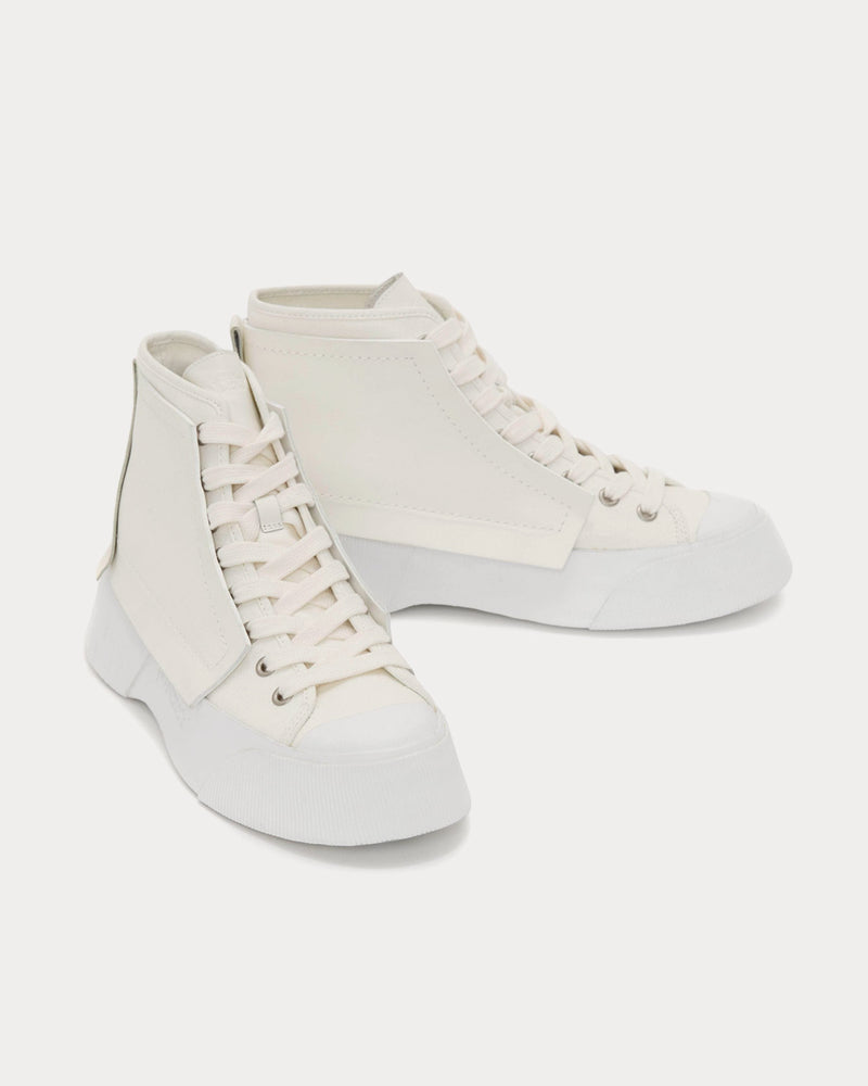 JW Anderson Leather and Canvas White High Top Sneakers - 2