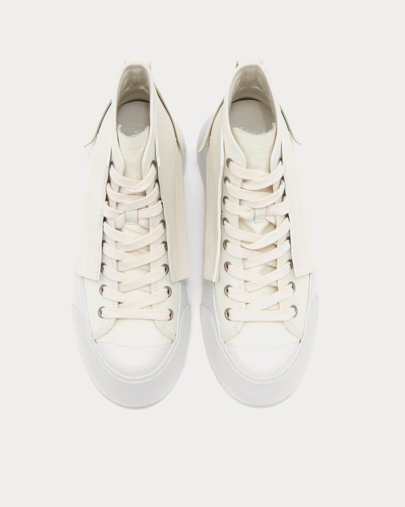 JW Anderson Leather and Canvas White High Top Sneakers - 3