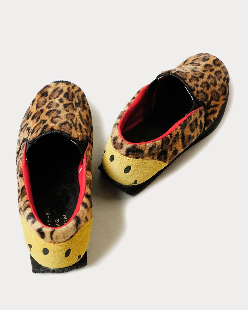 Kapital Leopard Fur Smiley Heel Milan Slip On Sneakers - 3