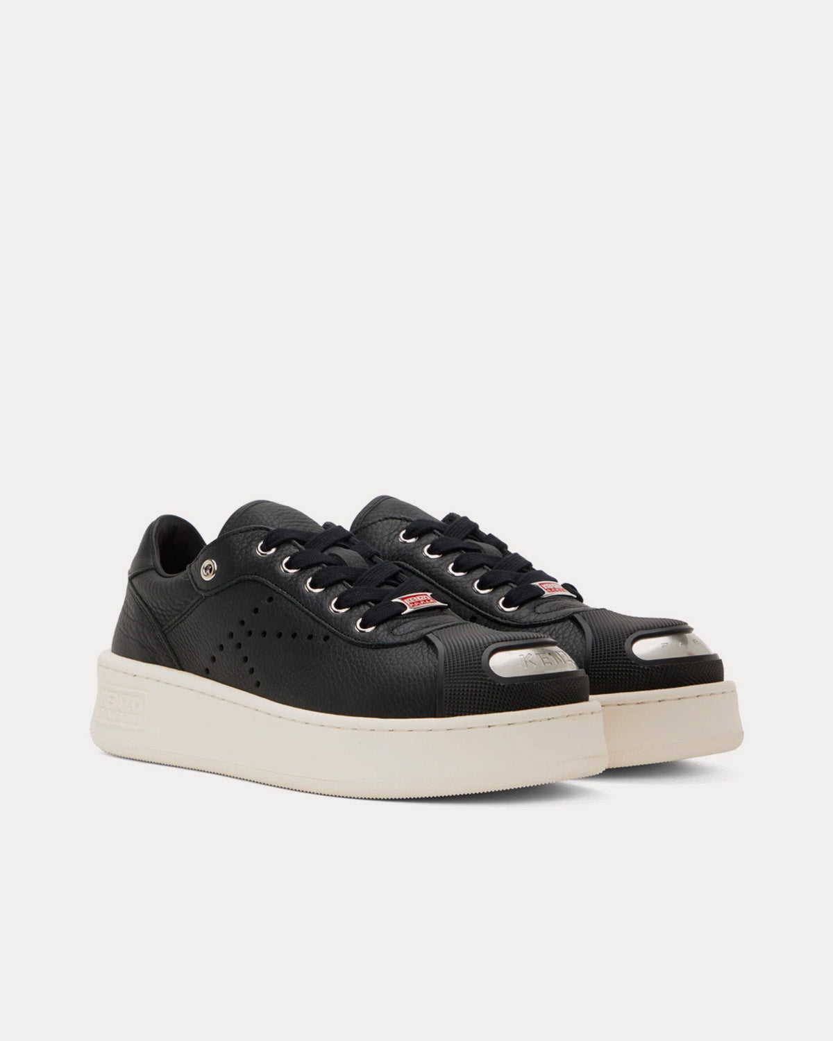 Kenzo Hoops Leather Black Low Top Sneakers - 2