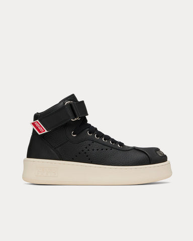 Kenzo Hoops Leather Black High Top Sneakers