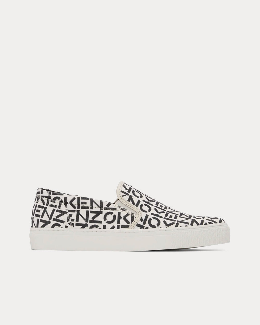 Kenzo Logo Black / White Slip On Sneakers - 1