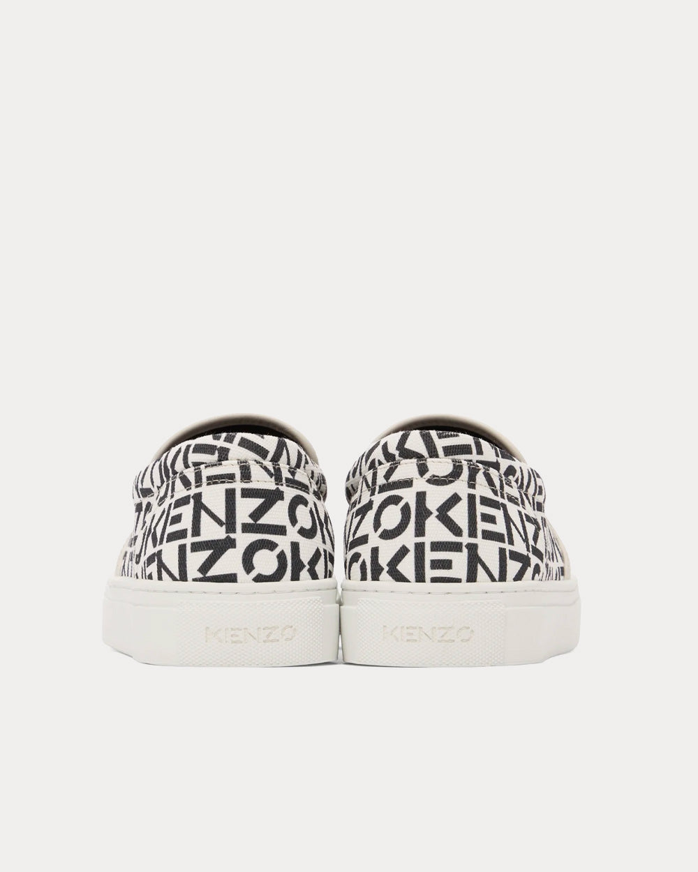 Kenzo Logo Black / White Slip On Sneakers - 3