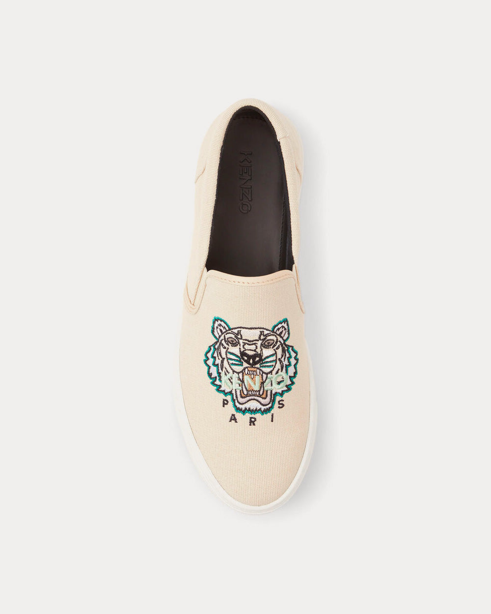 Kenzo K-Skate Tiger Laceless Cream Slip On Sneakers - 2