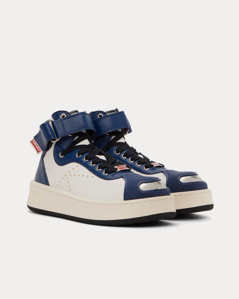 Kenzo Hoops Leather Midnight Blue / White High Top Sneakers - 2