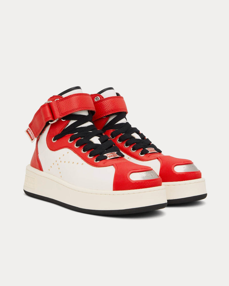 Kenzo Hoops Leather Medium Red / White High Top Sneakers - 2