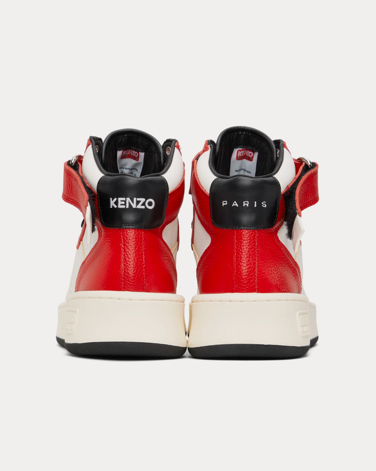 Kenzo Hoops Leather Medium Red / White High Top Sneakers - Sneak in Peace