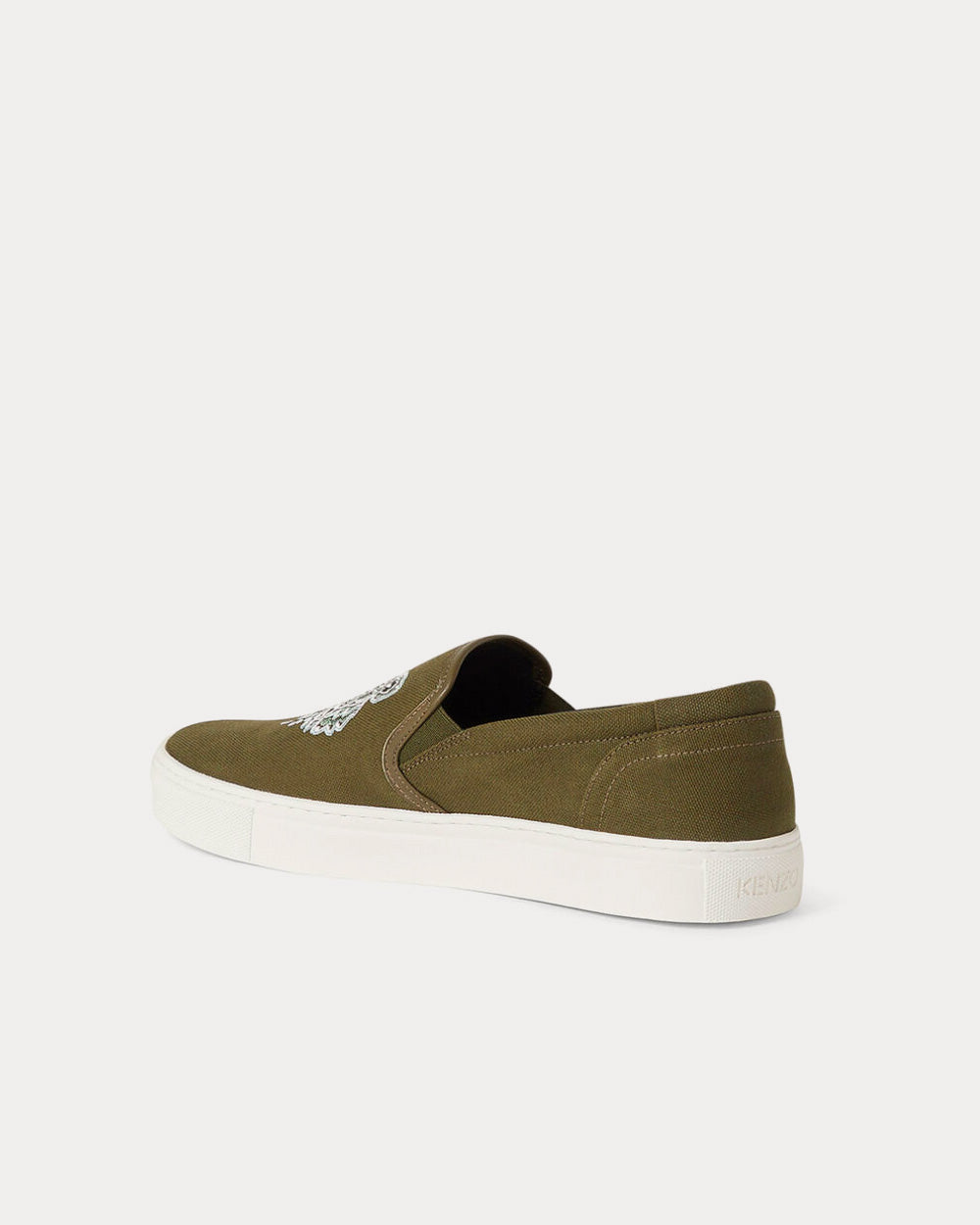 Kenzo K-Skate Tiger Canvas Dark Khaki Slip On Sneakers - 3