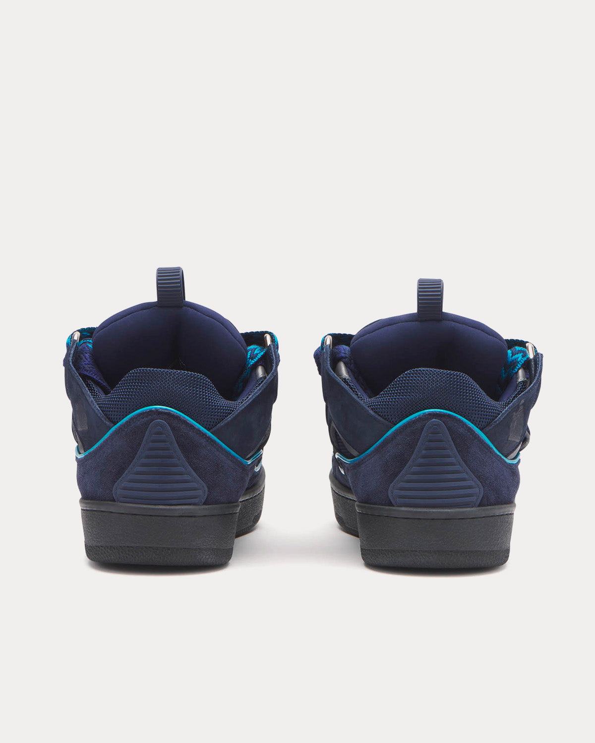 Lanvin - Curb Leather Navy Blue Low Top Sneakers