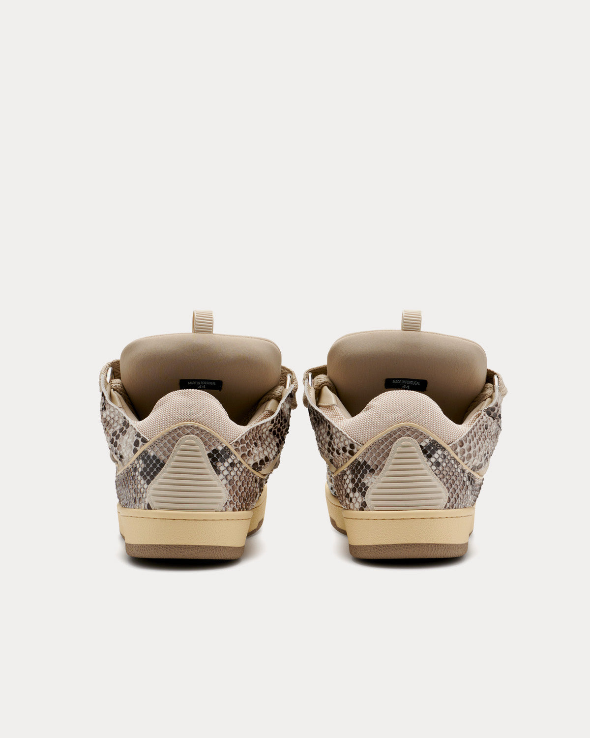 Lanvin Curb Python Print Beige Low Top Sneakers - 4