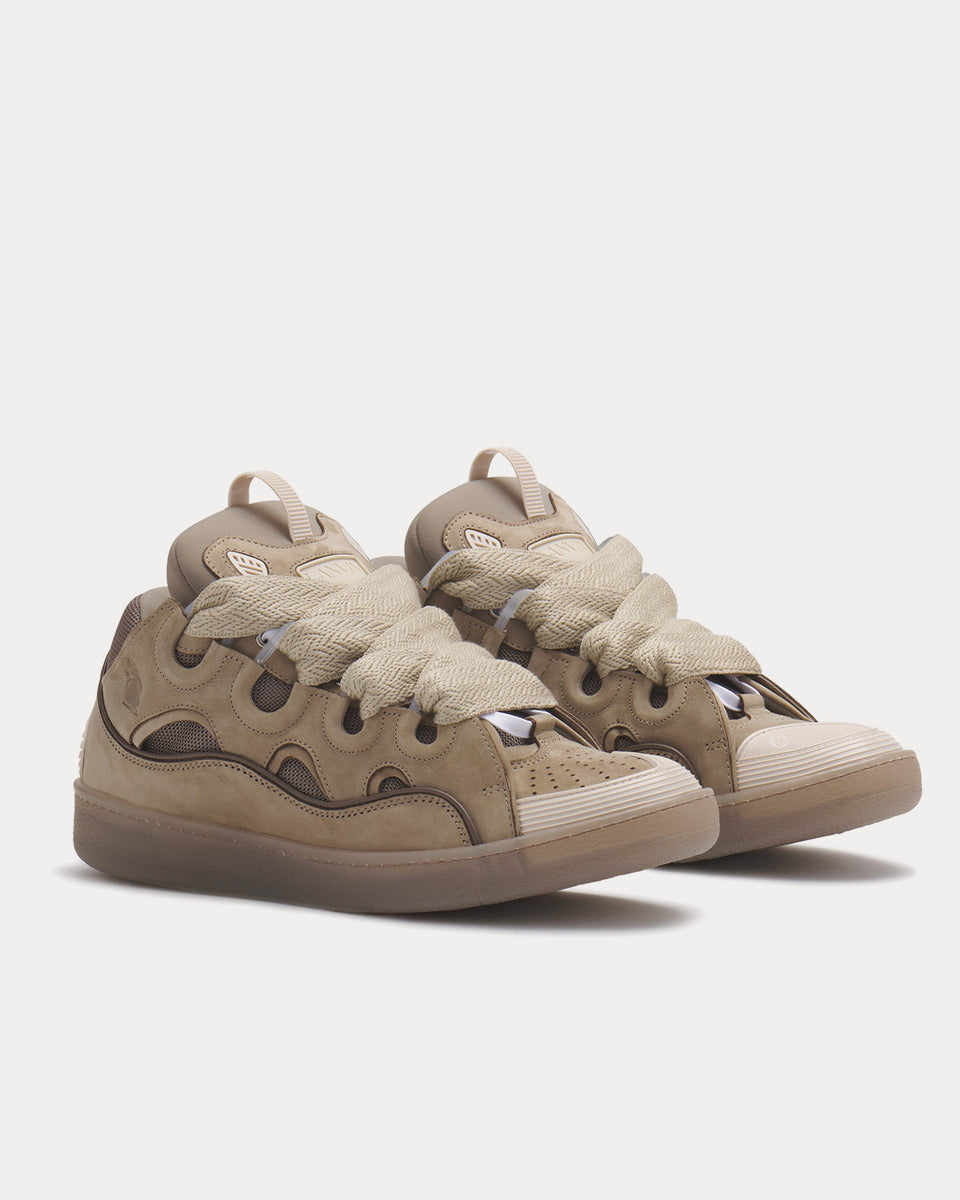 Lanvin Curb Leather Taupe Low Top Sneakers - Sneak in Peace