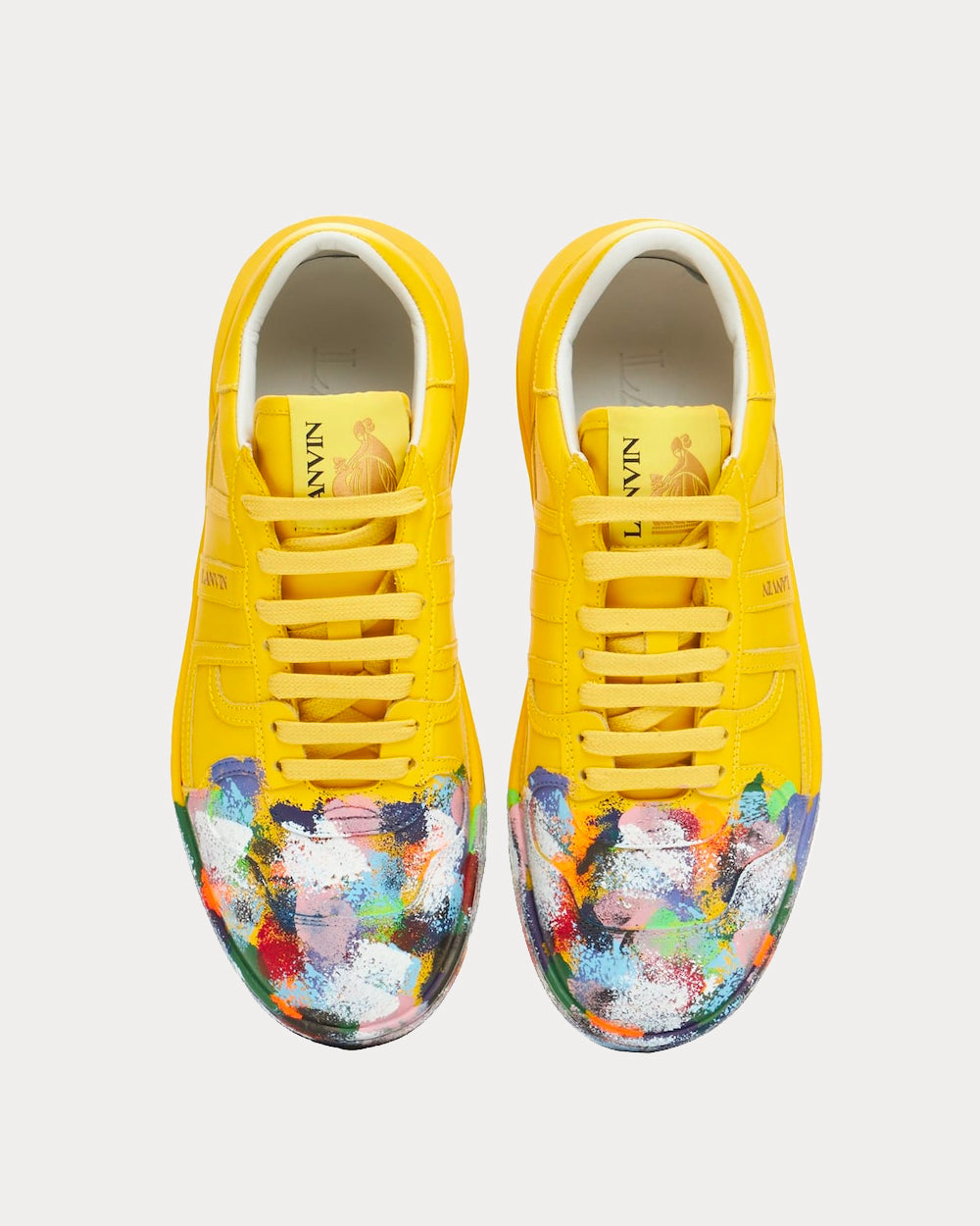 Lanvin x Gallery Dept Clay Painted Yellow Low Top Sneakers - Sneak 